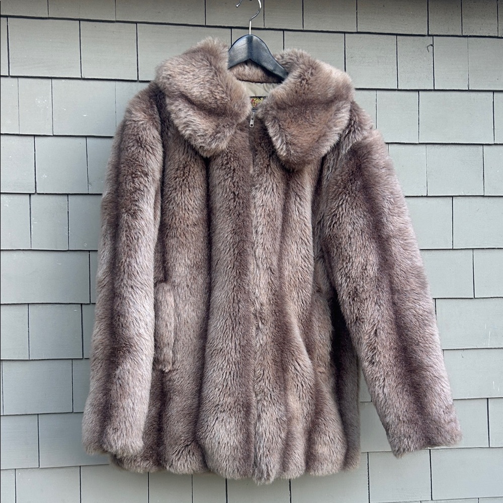 Vintage 70s Men’s XL Hansa Branta Faux Fur & Goosedown Coat